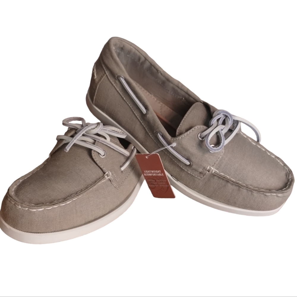 Sonoma Life & style SHARPER KHAKI Boat Shoes Men's 8.5 Khaki Y2K nib